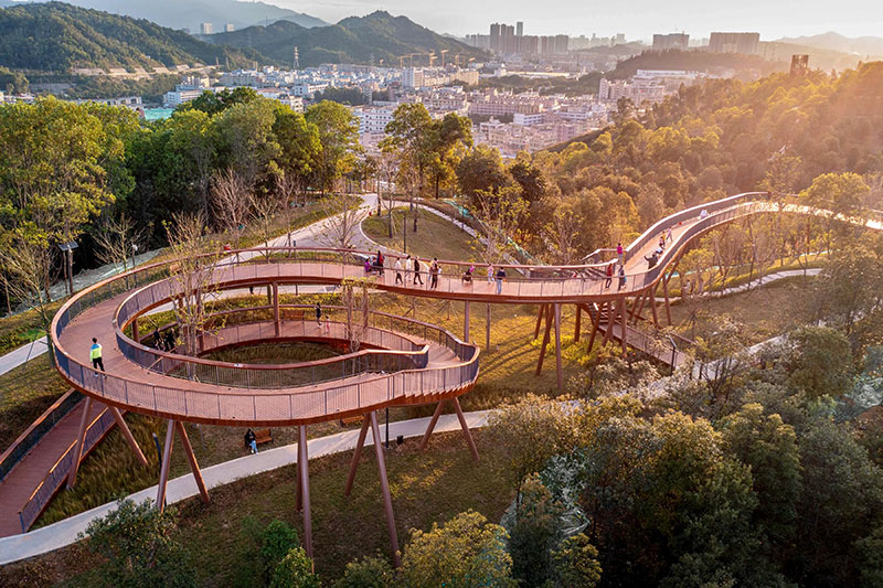 深圳嶂背郊野公園云中漫步棧道 嶂背郊野公園竹木棧道